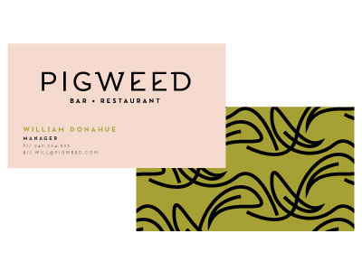 Pigweed branding food logotype pattern restaurant