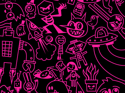 Bits n' Bobs character design characters cute doodle doodles illustration kawaii pink vector vector art vector doodles vector illustration wotto