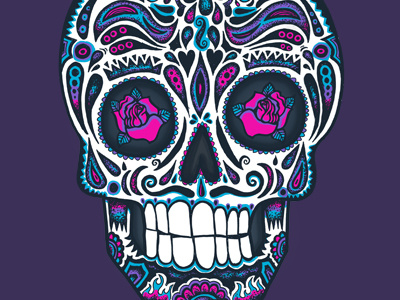Neon Calavera calavera cool day of the dead mexican neon patterns skull sugar skull wotto