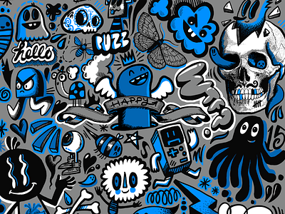 Strange and Unusual branding character character design characters doodle doodles illustration skull vector weird weirdart wotto