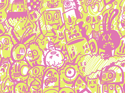 Pink & Snot Doodle character design characters clothing cute design doodle art doodles illustration pattern wotto