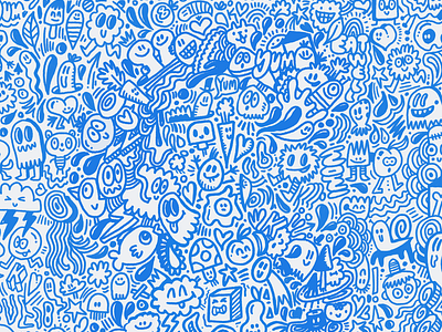 Blue Doodle Pattern