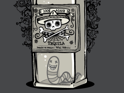 Con Gusano alcohol booze characters drink drunk mexico tequila worm wotto