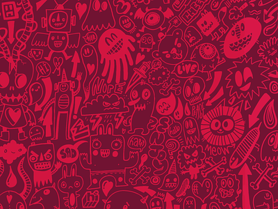 Doodle Pattern Number 5 character design characters cute design digital doodle doodle doodle art doodles illustration vector wotto