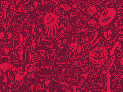 Doodle Pattern Number 5 character design characters cute design digital doodle doodle doodle art doodles illustration vector wotto