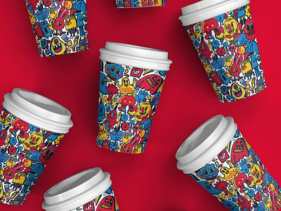 Coffee Cup Design/Branding character design characters coffee coffee cup cute design doodles illustration packaging vector wotto