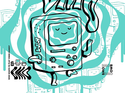 Adventure Time BMO Graphic adventure time bmo cartoon network character design characters cute design doodles illustration vector wotto