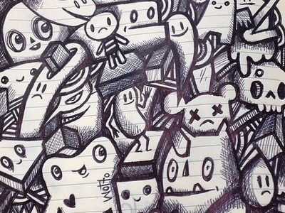 Inktober Doodle biro characters design doodles ink pen sketch sketchbook