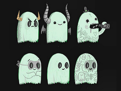 Ghost Development characters cute ghost ghosts ghoul halloween spooky wotto