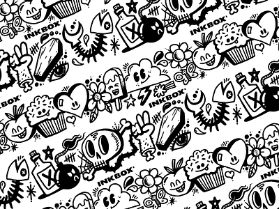 Inkbox Temporary Tattoos black and white black ink characters cute doodle art doodles drawings ink inkbox inked tattoo art tattoo design tattooart tattoos temporary tattoos