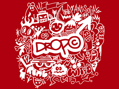Drop Clothing x wotto Collection apparel apparel collection clothing colab collaboration design doodle art doodles fashion line art streetart