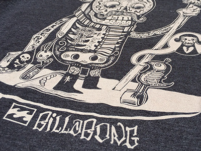 Billabong Tee Detail billabong calavera day of the dead skull sugar skull surfer t shirt tee