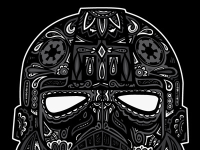 Day of the Dead Tie fighter Pilot disney line art star wars starwars tiefighter vector wotto