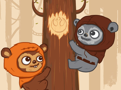 Tree Huggin' Rebels cute disney ewoks star wars starwars vector wotto