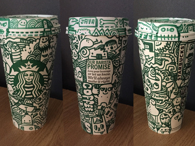 Starbucks Cup Doodles artist series caffeine coffee coffee cup cup doodle doodles java mornings recycle starbucks wotto