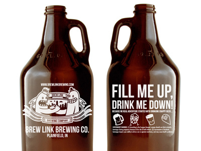 BrewLink Growlers beer beers branding brew brewery brewlink grpwlers logo typography wotto