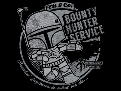Bounty Hunter Services Tee bobba fett bounty hunter character cute t shirt tee teefury vector