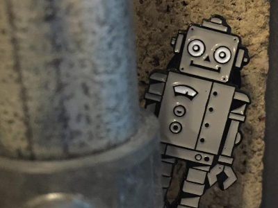 Robot Pin cute cute robot enamel pin pins product product design robot robotic vintage robot