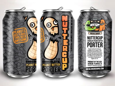 BrewLink Nuttercup Can Design alcohol beer booze brewery brewing can character design packaging pint wotto