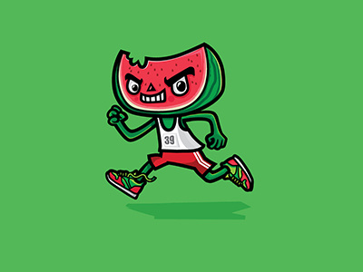 Lotta Melon Character Design branding character design funny character melon runner running sports watermelon