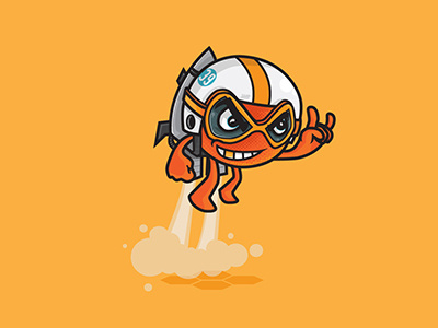 Orange Octane Character Design character design extreme sports flying fruit helmet jet pack orange take off unique