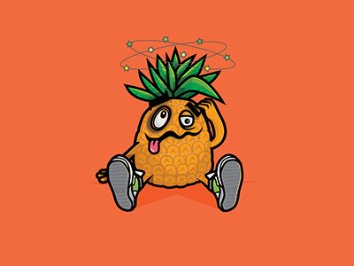 Sucka Punch Character Design boxing character knock out knocked out pineapple pineapple character sucker punch wotto