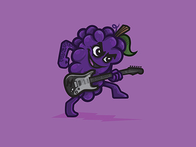 Purple Palooza Character Design festival fruit grape grapes guitar guitarist music rock rock god rock star