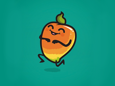 Happy Mango character character design cute funny happy kawaii mango mango fruit running