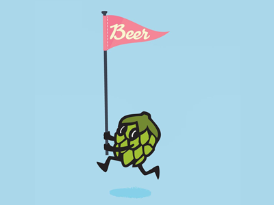 Hop Character Design beer brewery brewing craft beer cute flag hop hops kawaii