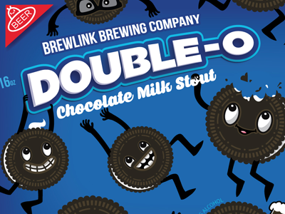 Double O Chocolate Milk Stout - Can Detail beer beer can beer can design beer design cookies craft beer cute oreos parody stout