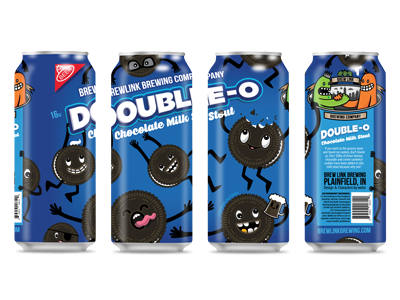Double O Chocolate Milk Stout - Can Design beer beer can beer can design beer design cookies craft beer cute oreos parody stout