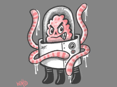 Space Monster alien bad guy brain invader monster space space martian space monster tentacles