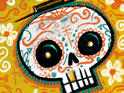 Day of the Dead brush test cinco de mayo day of the dead. sugar skull mexican skull textured