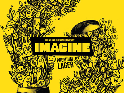 Imagine Lager - Can Design beer beer can can art can design doodles oreo packaging