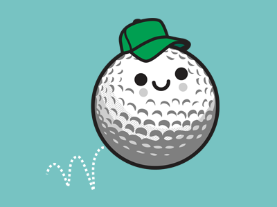 Golf Ball character design cute cute golf ball golf golf ball kawaii sports vector