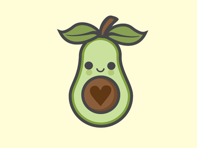 Avocado adorable avocado avocado character baby character design cute kawaii kids vector