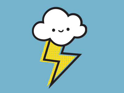 Storm Cloud cloud cute cute cloud cute fluffy cloud kawaii kawaii cloud kids lightening vector vector cloud weather weather art