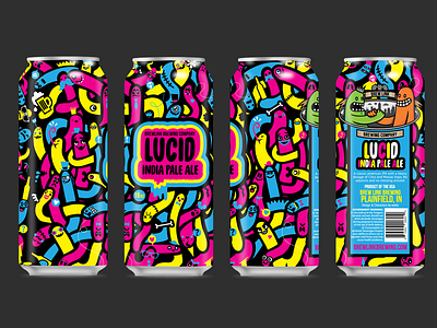Lucid IPA - Final Can Design beer can design beer packaging can art can design design for beer neon neon can packagaing psychadelic worms