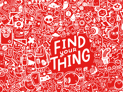 Redbubble Packaging branding design doodles find your thing illustration packaging design red redbubble
