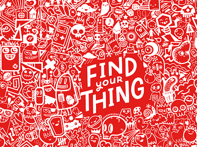 Redbubble Packaging branding design doodles find your thing illustration packaging design red redbubble