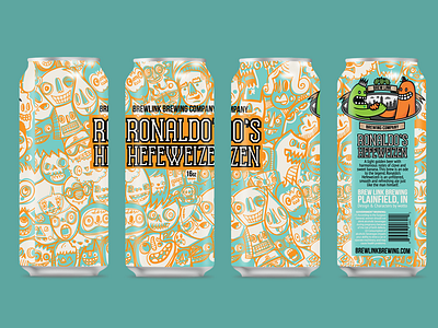 Ronaldo's Hefeweizen - Final Can Design beer cab design beer can can design craft beer craft brewing faces packaging vector