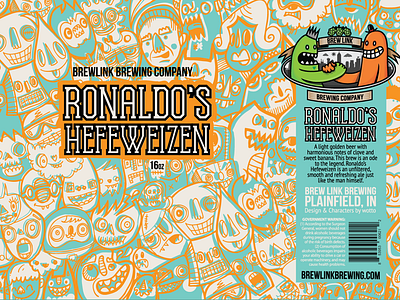 Ronaldo's Hefeweizen - Can Design beer beer branding beer can beer can design branding character design craft beer packaging design