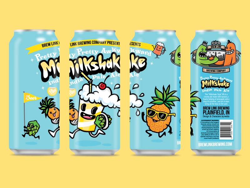 Milkshake IPA Ltd Ed Pineapple - Can Design brewery packaging design beer can can craft beer beer can design ipa pineapple