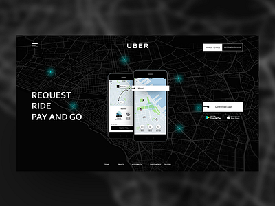 Uber Landing Page Hero concept grid landing page uber ui ux