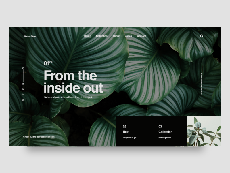 Nature Style Landing Page by Eze Cichello on Dribbble