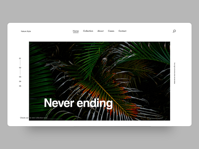 Nature Style | Landing Page design desktop grid helvetica landing page layout typography ui web design