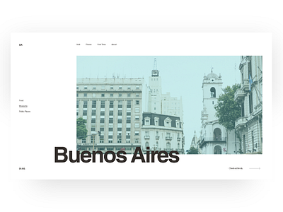 Buenos Aires | Hero UI clean concept grid helvetica hero minimal typography ui web design