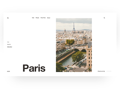 Paris | Hero UI clean concept grid helvetica hero landing page layout minimal ui web design