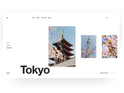 Tokyo | Hero UI concepto grid helvetica hero landing page layout tokyo ui web design