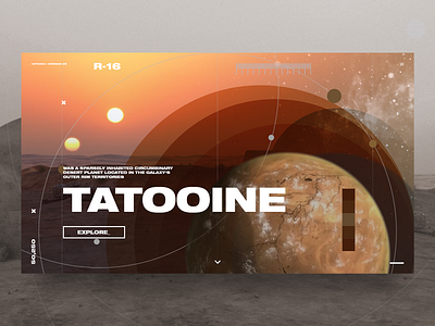 Tatooine | Hero concept grid helvetica planet space star wars ui web design